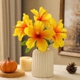 thumbnail image 5 of Artificial Silk Hibiscus Flowers Bouquet Faux Tropical Floral Stems for Living Room Table Vase Centerpiece, 5 of 7