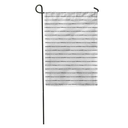Rouge Brush - SIDONKU Watercolor Pinstripe Brush Stripes Thin Black on White Striped Monochrome Rough Garden Flag Decorative Flag House Banner 12x18 inch