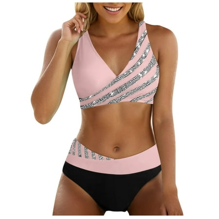 Sunka Plus Size Swimsuit for Women Tummy Control Tankini Swimsuits for Women s 2 Piece Swimderss Bikini Bathing Suits Tank Top with Boyshorts Swimswear (Pink L)