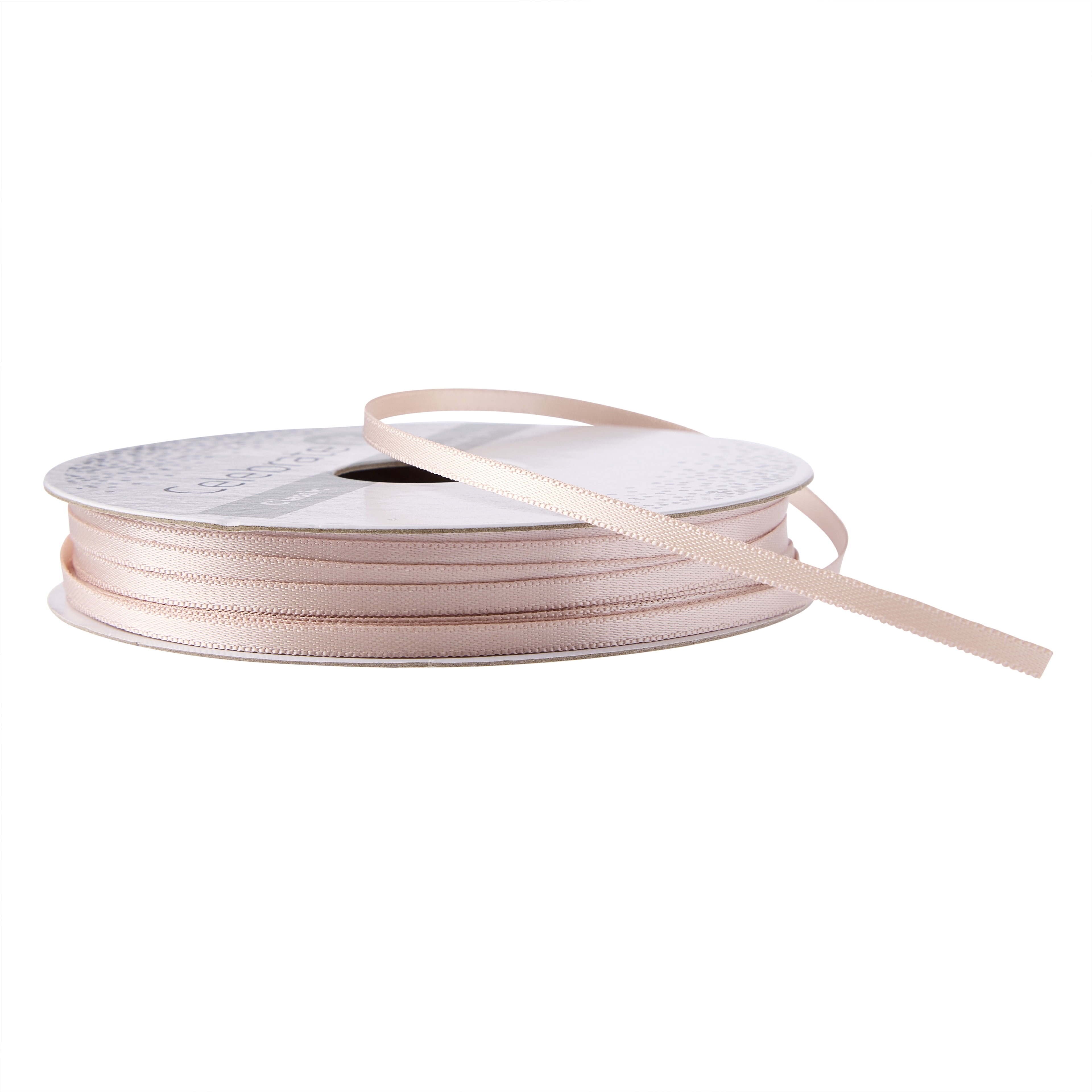 1/8" x 10yd. Champagne Satin Ribbon by Celebrate It – Non-Wired with Woven Edge - Polyester – Ideal for Gift Wrapping - Baskets & DIY Crafts - 24 Pack