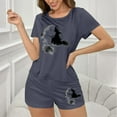 thumbnail image 6 of Womens Halloween Basic Pajamas Short Sleeve 2 Piece Print V Neck Womens Pajama Sets Soft Breathable Sleepwear, 6 of 6
