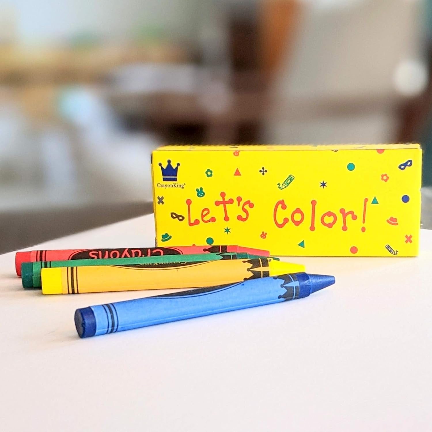 CrayonKing 4-Piece Crayon Box Non Toxic Crayons Art Supplies Party Favors, 150-Pack (600 Count)