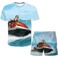 thumbnail image 1 of Traje de moda para niño, conjunto de ropa informal de verano, Top corto, 2 uds., conjunto de ropa para bebé, juego Grand Theft Auto, GTA 5, trajes para niños, ropa 7T Gao Jinjia LED, 1 of 2