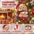 thumbnail image 5 of Cififendec Christmas 2D Acrylic Money Clip Ornament, Cute Animal Wreath Pendant with Santa Hat Plaid Scarf for Christmas Tree Cash Gift Display, 5.7", 5 of 9