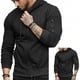thumbnail image 4 of Sudadera con cremallera completa para hombre, sudadera informal elegante de manga larga para hombre con bolsillos grandes para fitness, color negro XXL, 4 of 12