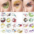thumbnail image 2 of Pegatinas de tatuaje temporal para ojos, pegatina de sombra de ojos colorida impermeable, tatuajes faciales de flores/animales, decoración de Festival de rendimiento, 2 of 4
