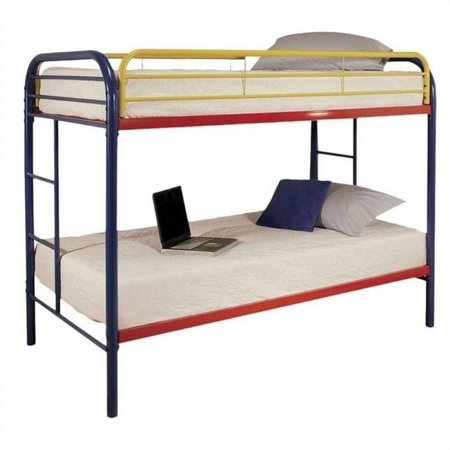 Rosebery Kids Twin Over Twin Bunk Bed in Rainbow