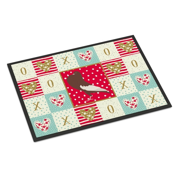English Pouter Pigeon Love Door Mat