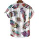 thumbnail image 2 of Camisetas con gráficos de plumas de pájaro para hombres, ropa con estampado 3D, camisas hawaianas de playa, camisetas de manga corta Y2k, ropa vintage, blusa con solapa, 2 of 5