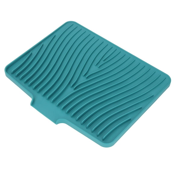 Silicone Dish Drying Mat, Heat Resistant Non Slip Dish Drying Pad with Drain Lip Dish Drainer for Countertops, Sinks, Draining Racks