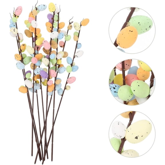 ERTZAE Easter Egg Stems,18" Artificial Easter Egg Branch For Spring Home Decor,Artificial Easter Egg Stems,Floral Picks With Blooms For Arrangements,Vase And Home Easter Decor,Sturdy & Non-Fading