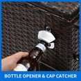 thumbnail image 5 of Dextrus 80 Quart Outdoor Wicker Rolling Cooler Cart with Bottle Opener Drainage, Portable Beverage Rolling Cart with Tray on Wheels, Rattan-Brown, 5 of 5
