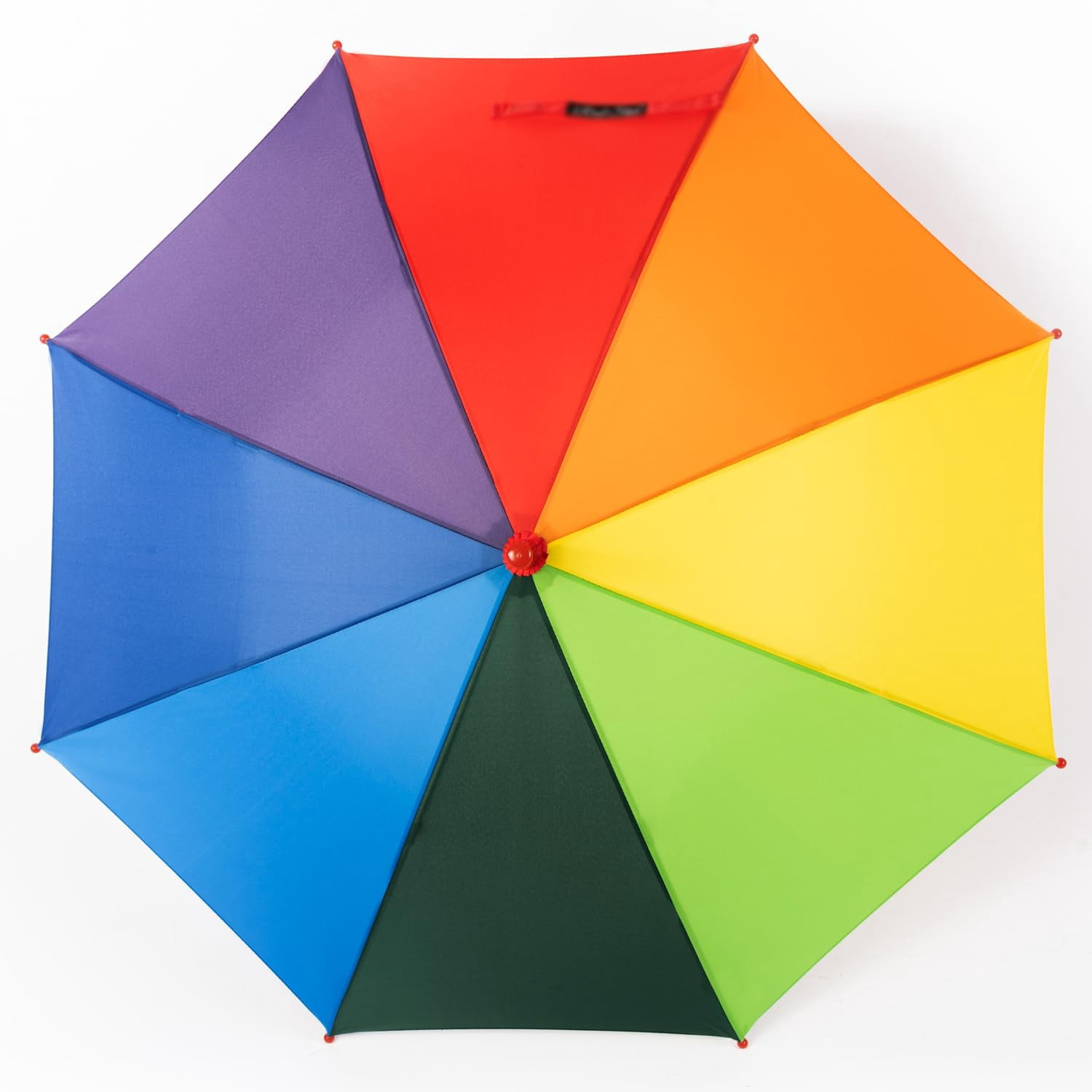Children's Rainbow Umbrella Strong Fiberglass Frame 8 Ribs Lightweight Windproof Rain Protection Easy Open and Close J-Hook Handle Outdoor Portable
