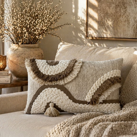 Dune Sculpt Hand Crafted Decorative Designer 12 x 18 Pillow Cover