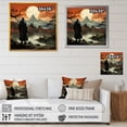 thumbnail image 4 of Designart "Samurai Guardian of Japanese Mountains IV" Landscapes Framed Wall Art - Orange Japan Bedroom Framed Canvas Wall Art, 4 of 6