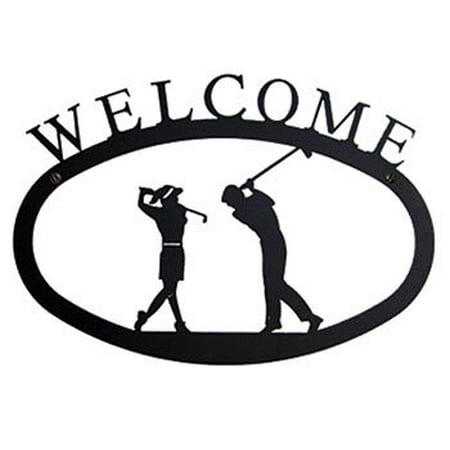 Two Golfers Welcome Sign Large 11.327in.W x 7.828in.H x 0in.D
