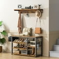 Entryway Hall Tree Shoe Bench with Storage, for Entryway, Hallway, Retro