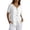 White, variant on Womens Short Sleeve Tops Button Down Shirt Soft Solid Color Summer Daily Wear Army Green L