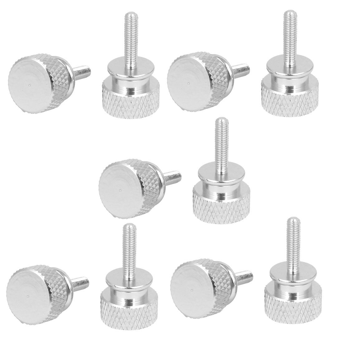 Computer PC Case Aluminum Alloy Knurled Thumb Screws Silver Tone