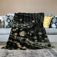 thumbnail image 2 of TIAOTIAOHOU Black Gloden Marble Flannel Glitter Diamond Plush Throw Blanket, for Sofa Couch Modern Marble Aesthetic Blanket Room Decor Stylish, 2 of 6