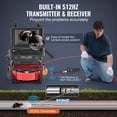 thumbnail image 2 of KFFKFF Sewer Camera, 98 ft/30m, Self-Leveling Drain Camera with 512Hz Transmitter, Distance Counter, 9" Screen 1080P HD Snake Plumbing Camera, 2 of 9