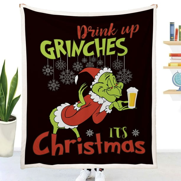 Grinch Christmas Decor Snuggle in Style with Christmas Grinch Flannel Fleece Blanket Ultra Soft Lightweight All Season Warming for Living Room