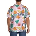 thumbnail image 3 of Gukieu Tropical Plants Print Men's Short-sleeved Shirts, Button-down Pocket Shirts, T-shirts, Beach Vacation Travel Summer Clothing-4X-Large, 3 of 5