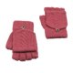 thumbnail image 3 of Greeniant 1 par de guantes de invierno para mantener el calor con solapa, guantes de punto para senderismo al aire libre, mitones sin dedos 2 en 1, rosa Deportes de nieve Melon rojo Greeniant OD000499-04, 3 of 6