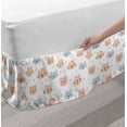 thumbnail image 2 of Cat Bed Skirt, Doodle Style Faces and Hearts Pet Theme, Elastic Bedskirt Dust Ruffle Wrap Around for Bedding Decor, 4 Sizes, Peach Blue Grey, by Ambesonne, 2 of 2