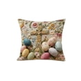 thumbnail image 5 of Easter Pillow Covers 18x18 Inch Spring Decorative Throw Pillow Cases for Couch Sofa Bed Easter Decorations for Home Living Room Home Easter Decor Bunny Egg Cushion Cover Easter Gifts 1Pcs C, 5 of 7