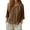 Brown, variant on Women's 3/4 Sleeve Tunic Top, Drop Shoulder Cotton Linen Button Down Casual Shirt, Solid Color Loose Fit Blouse for Daily Summer Wear and Relaxed Style, Breathable and Comfortable Fabric Black XXL