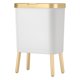 thumbnail image 1 of Advancent Bote de basura de plástico eficiente y duradero para cocina - Cubo de basura de dormitorio delgado fácil de liviano Suministros de limpieza para el hogar Oro blanco (15L33.2*19.6*48.5cm, 1 of 6