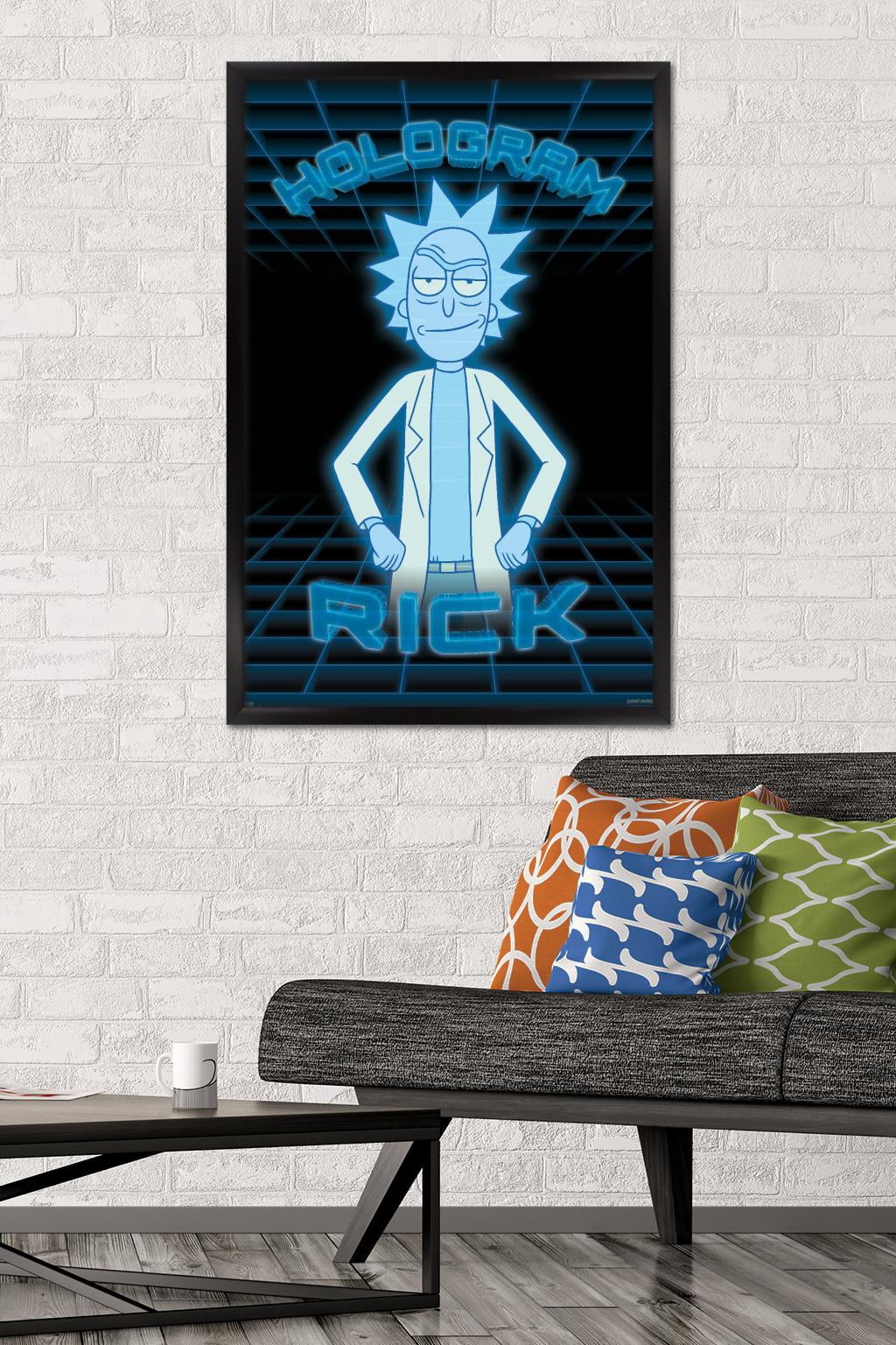 Rick And Morty - Hologram Rick Wall Poster, 22.375" x 34" Framed