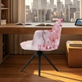 thumbnail image 3 of Xoenoiee Butterfly Cherry Blossom Print Curved Back Dining Chair Covers with Arms Bar Stool Covers with Armrest Reusable Modern Accent Vanity Chair Slipcover with Elastic Bottom, Easy to Install, 3 of 7