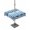 Aqua Navy Blue, variant on Outdoor Tablecloth with Umbrella Hole, Geometric Blue Ombre Waterproof Outdoor Table Cover, Modern Gradient White Ocean Striped Patio Tablecloths for Party Picnic Camping, Rectangle 60"x102"