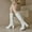 White, variant on Women Knee High Boots Leather Square Toe Heeled Side Zipper Wide Calf Long Boots (Gold 36)