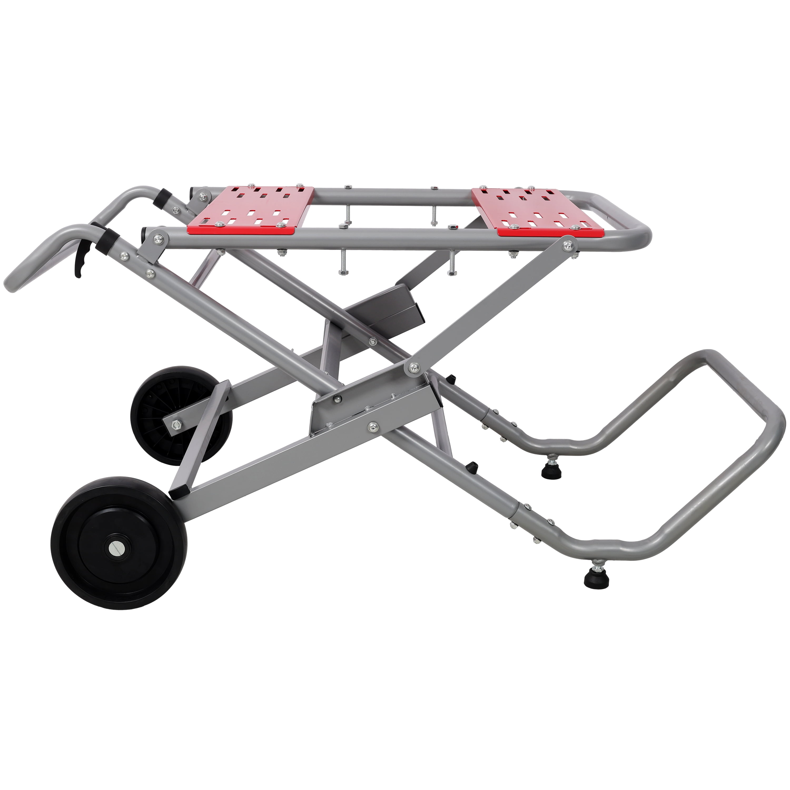 Rolling Foldable Table Saw Stand, Heavy‑Duty Universal Steel Base with 8" Wheels, Adjustable Height, 330Lbs Capacity for Woodworking Garage Workshop Job Site