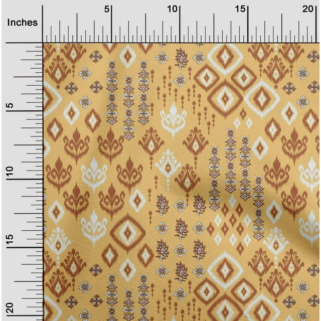 oneOone Cotton Cambric Fabric Block & Geometric Ikat Print Fabric By Yard 56 Inch Wide