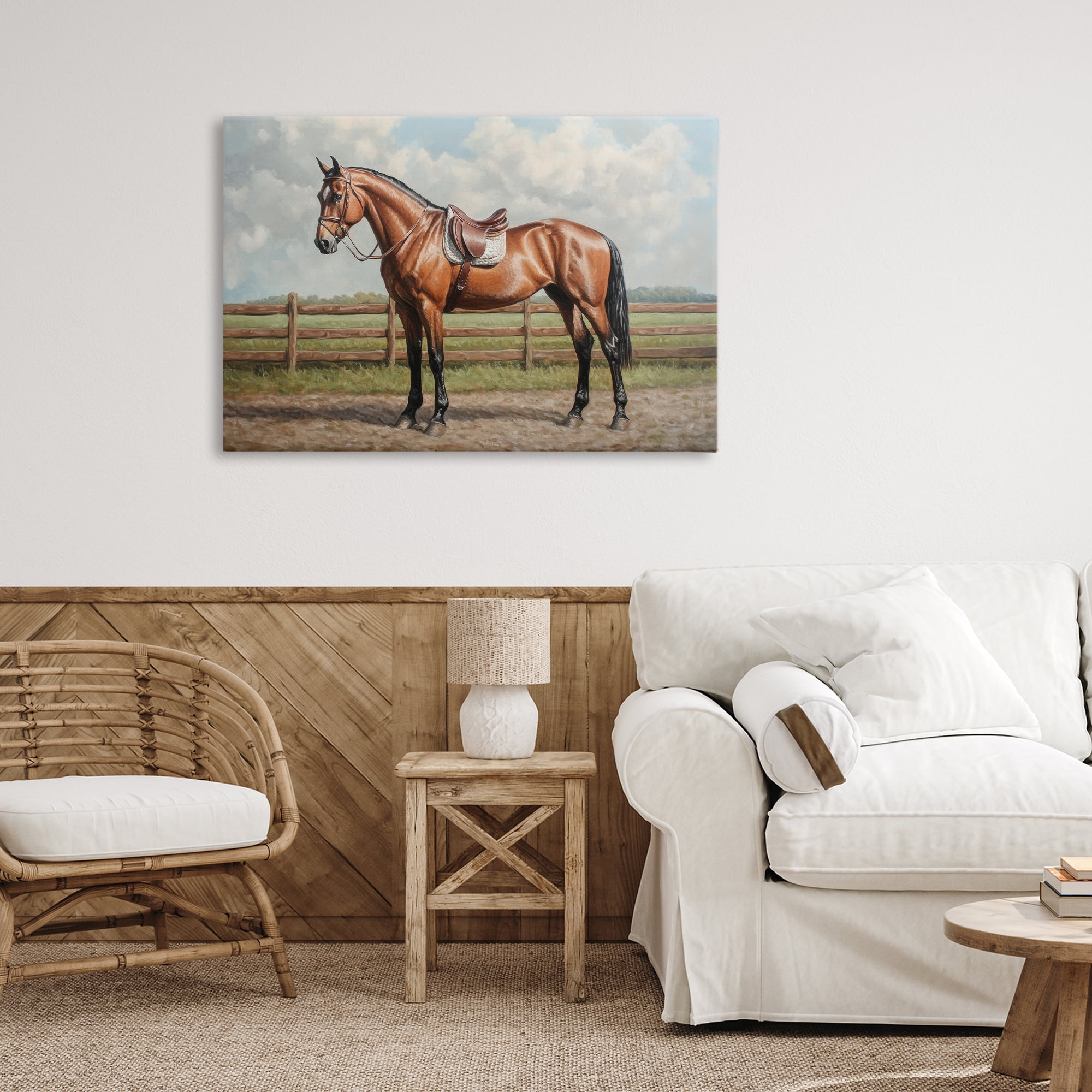 Stupell Industries Sunshine Pony on Farm Path Canvas Wall Art, design by Petal Prints Design