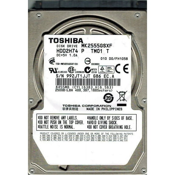 Toshiba MK2555GSXF HDD2H74 P TM01 T PHILIPPINES 250GB