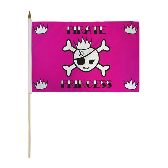 Pirate Princess 12x18in Stick Flag