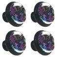 thumbnail image 2 of 4 Pack Black Drawer Knobs, Neon Dragon Cabinet Knobs Round Glass Knobs for Kitchen Cabinet Hardware Bathroom 35MM, 2 of 7