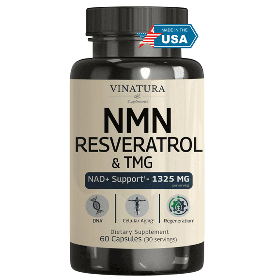 NMN Complex Supplement 1325MG - NMN 1000mg with Resveratrol and TMG, Support NAD , 60 Capsules