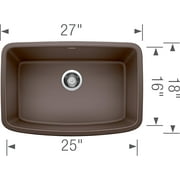 BLANCO VALEA Cafe Brown SILGRANIT 27in Rectangle Single Bowl Sink