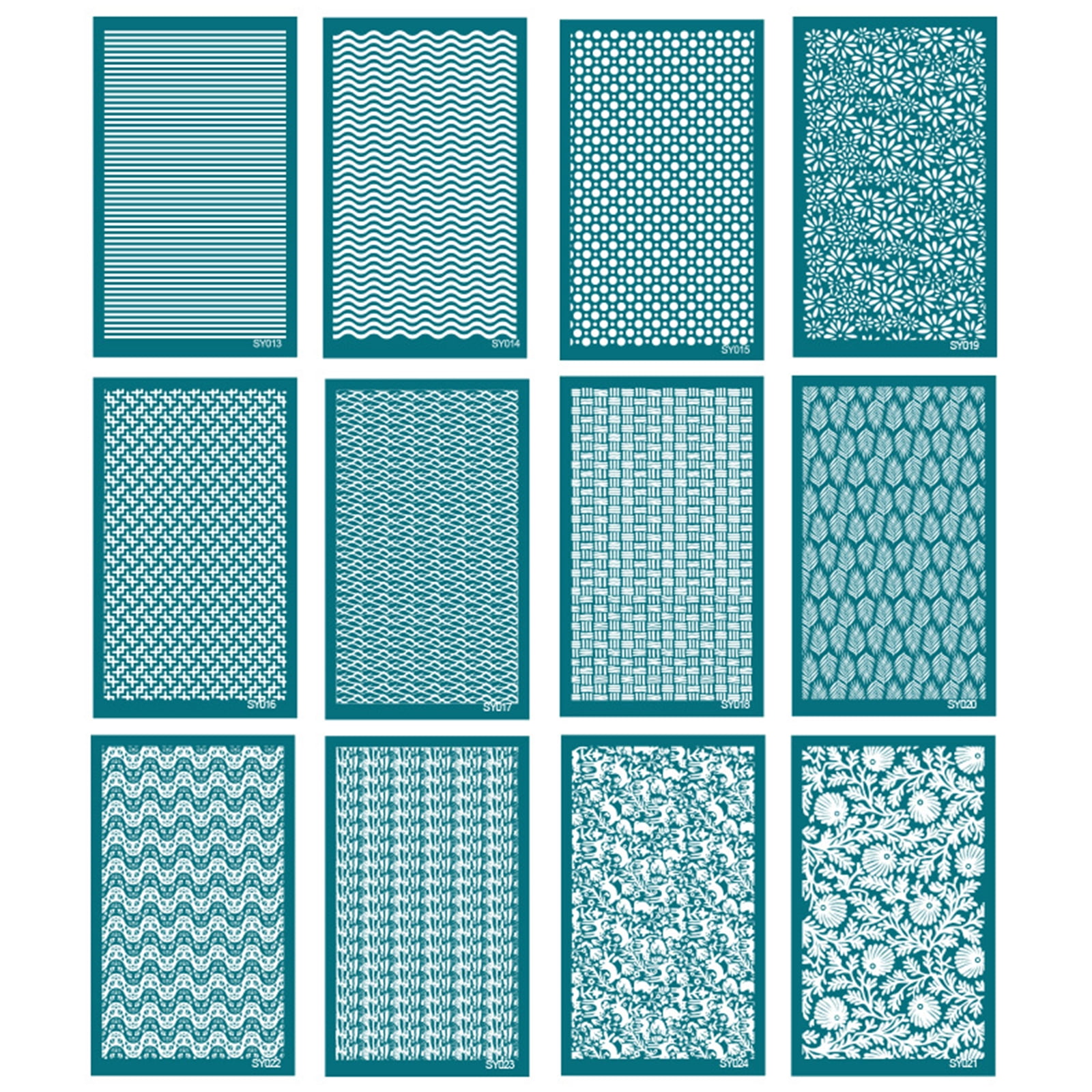 61 Pcs Earring Kit Include 6 Clay Silk Screen Stencils 24 Clay Earring Cutter 30 Earring Hooks for Earring Making