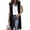 Black, variant on Women's Open Front Long Knit Vest, Sleeveless plain Casual Mid Length Layering Cardigan teacher clothes Blue 2 S