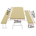 thumbnail image 3 of Picnic Table Cover with Bench Covers Fitted Tablecloth, 3-Piece Set Table Clothes for 6 Foot Rectangle Tables Oxford Cloth Backing with Elastic Edge Beige, 3 of 6