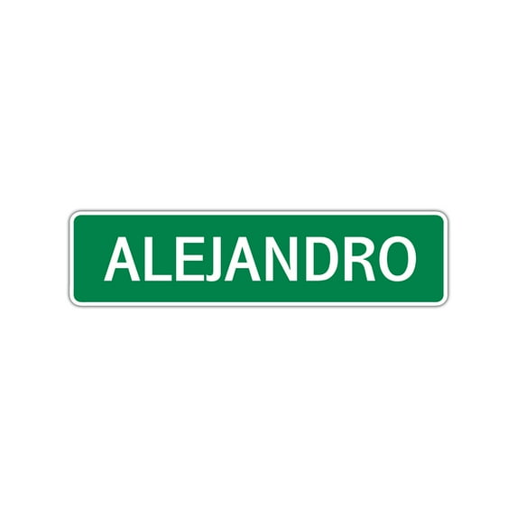 Alejandro Boys Children Name Decoration Label Indoor Outdoor Letter Printed Plaque Wall Novelty Aluminum Metal Sign 4"x13.5"