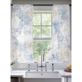 thumbnail image 2 of Blue Beige Floral Sheer Curtains 63 Inch Length 2 Panels Set, Vintage Smear Abstract Art Voile Window Treatment Rod Pocket Curtains Sheers Drapes for Bedroom/Living Room/Kitchen 52x"63"x2, 2 of 7