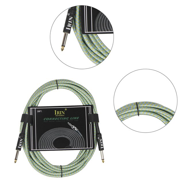 Cable De Audio Cable de Audio IRIN de 6M, Cable de Audio blindado, enchufe de 6,5mm para bajo de guitarra eléctrica Wdftyju Para Estrenar